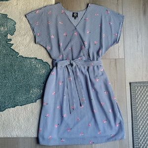 Blue & White Striped Floral Sundress